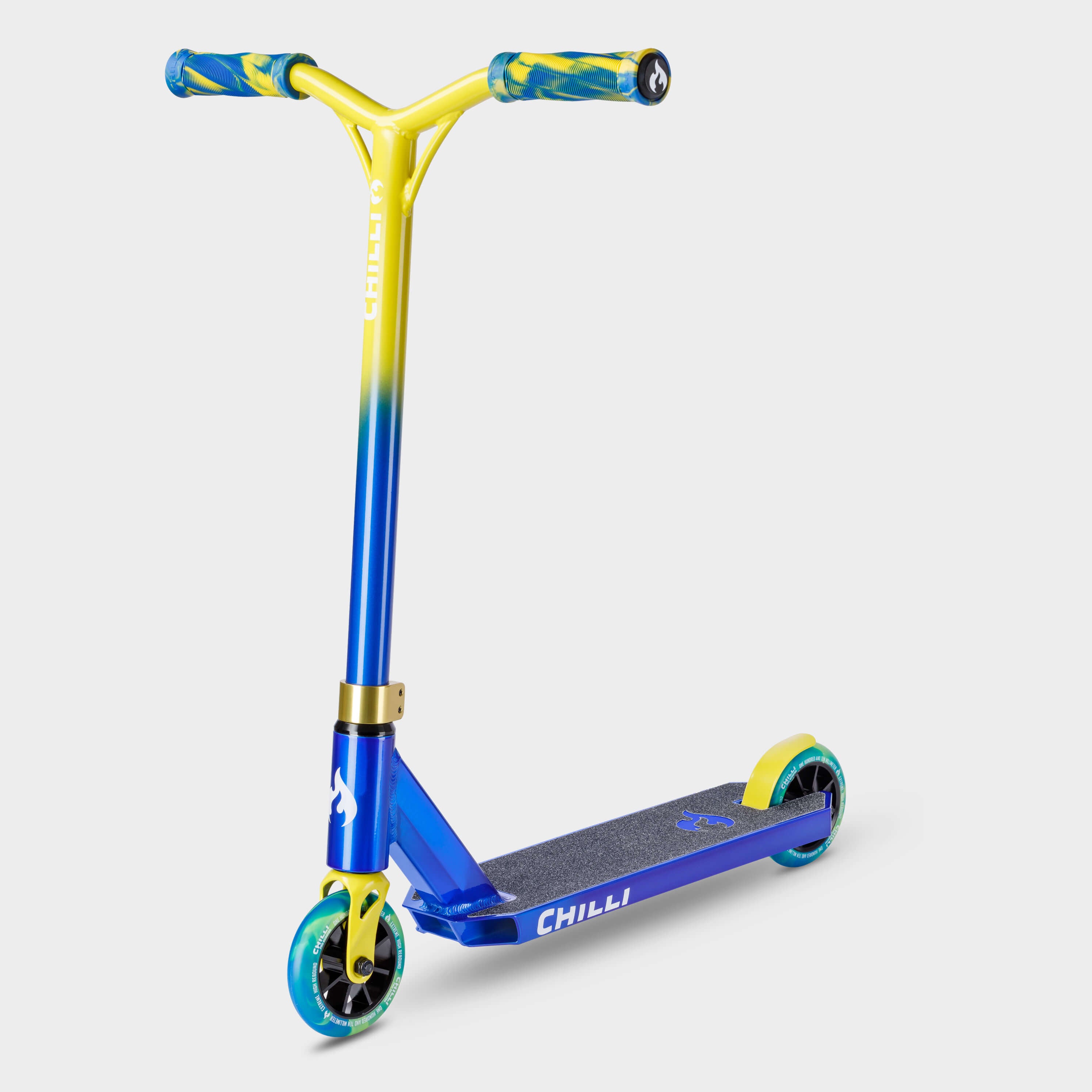 Chilli Base Jumpstart Stunt Scooter: Blue/Yellow Micro Scooters