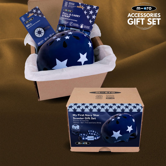 My First Scooter Set Navy Star: Helmet, Bell and Pull&Carry