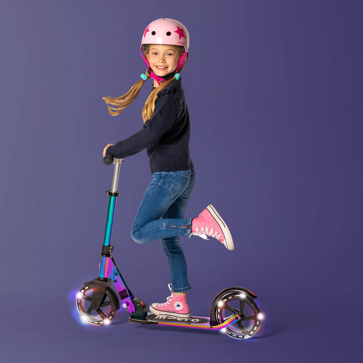 Printed Helmet for Bikes and Scooters: Star Pink