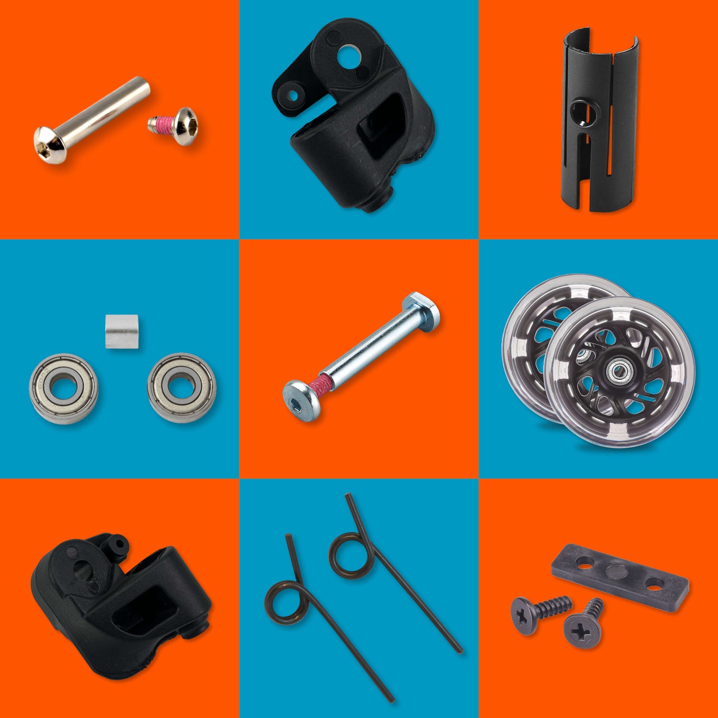 Mini Micro Foldable LED: Neon Orange / Aqua