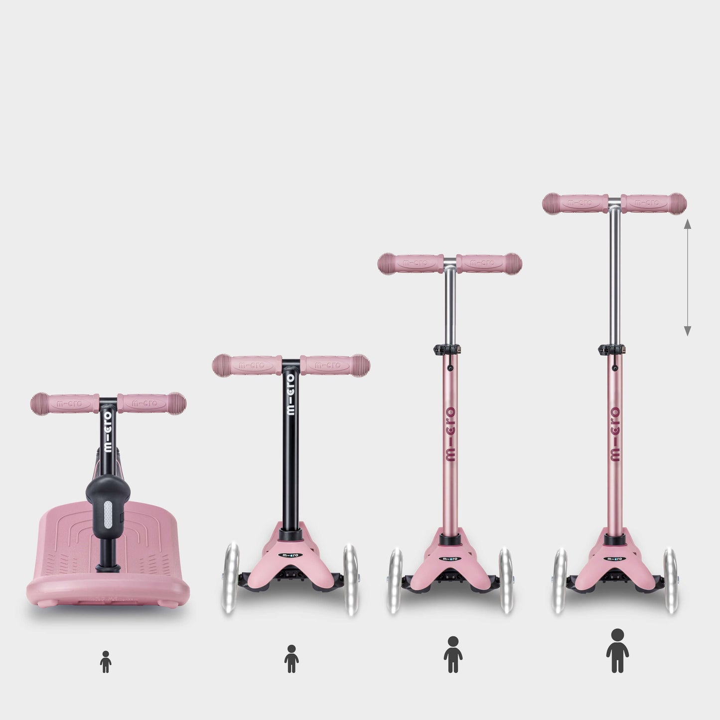 Mini Micro 6in1 Rock & Go Scooter: Rose Pink
