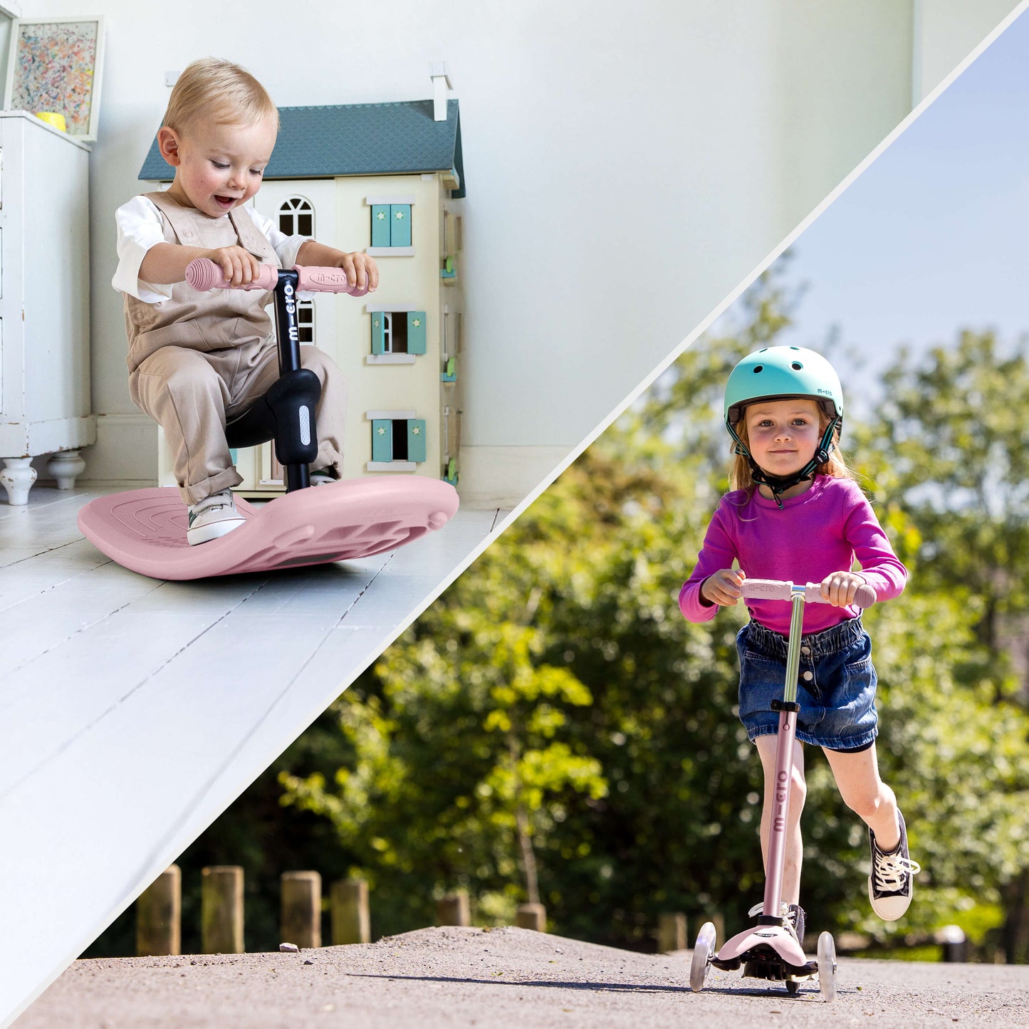 Mini Micro 6in1 Rock & Go Scooter: Rose Pink