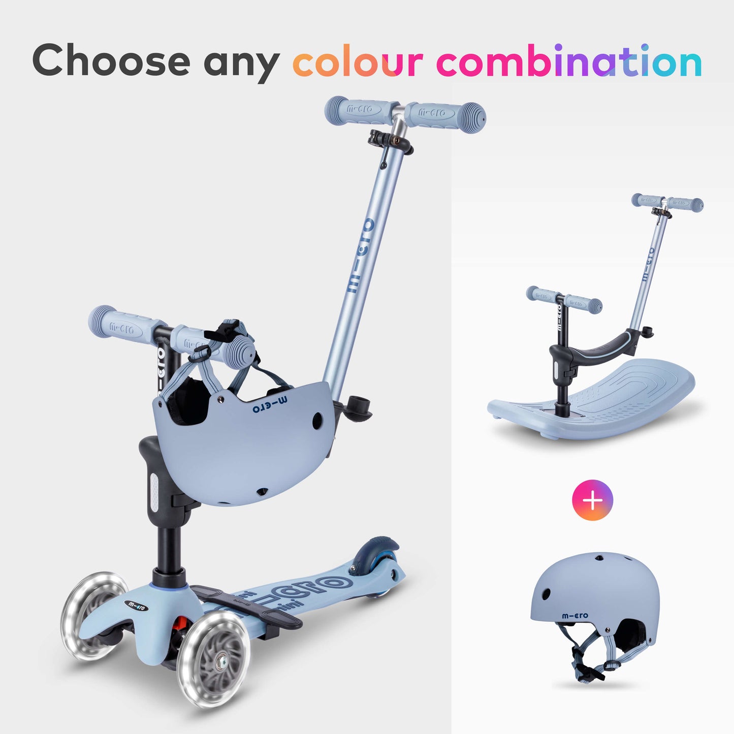 Micro Micro 6in1 Ride on Scooter with Printed Helmet Set