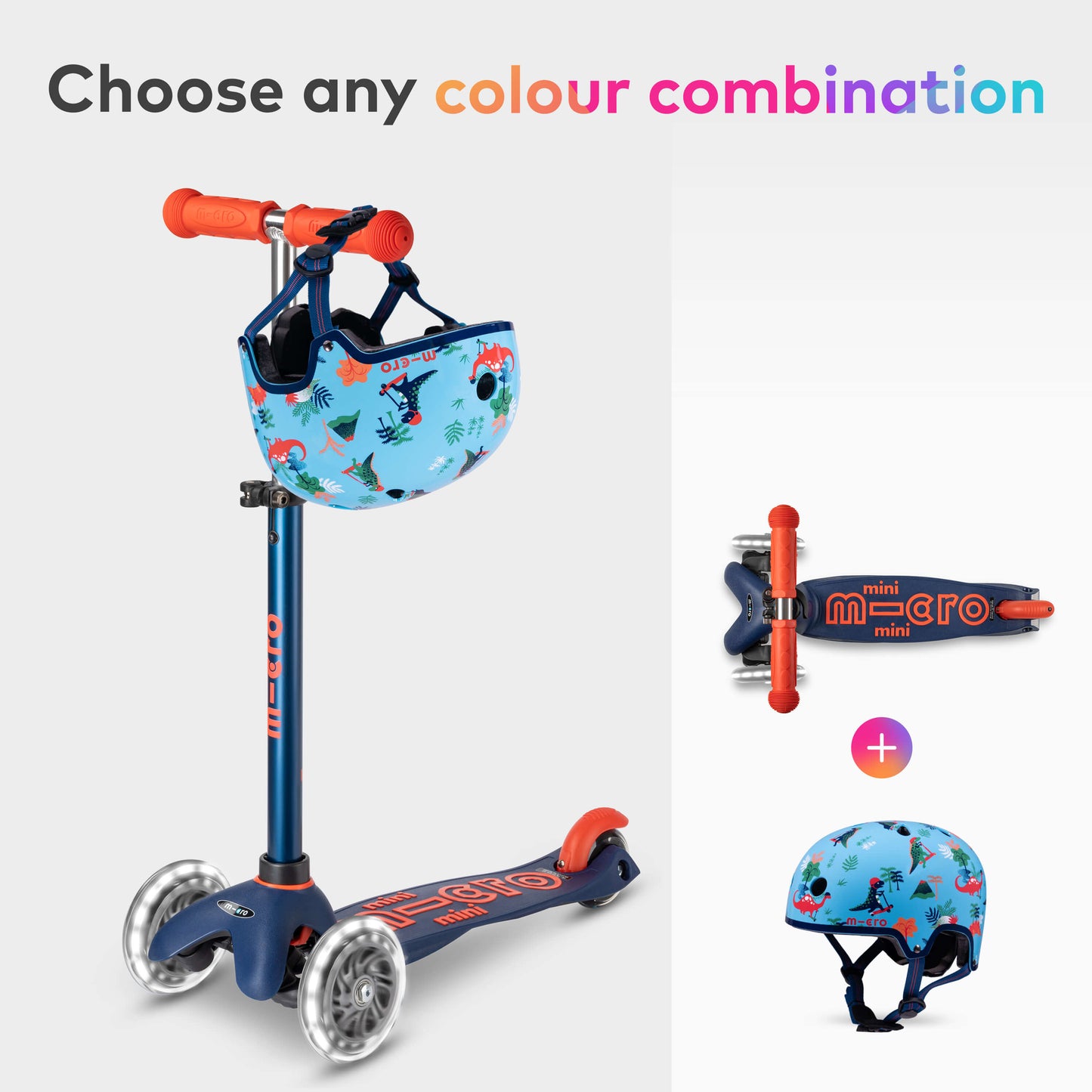 Mini Micro Deluxe LED and Helmet Scooter Set