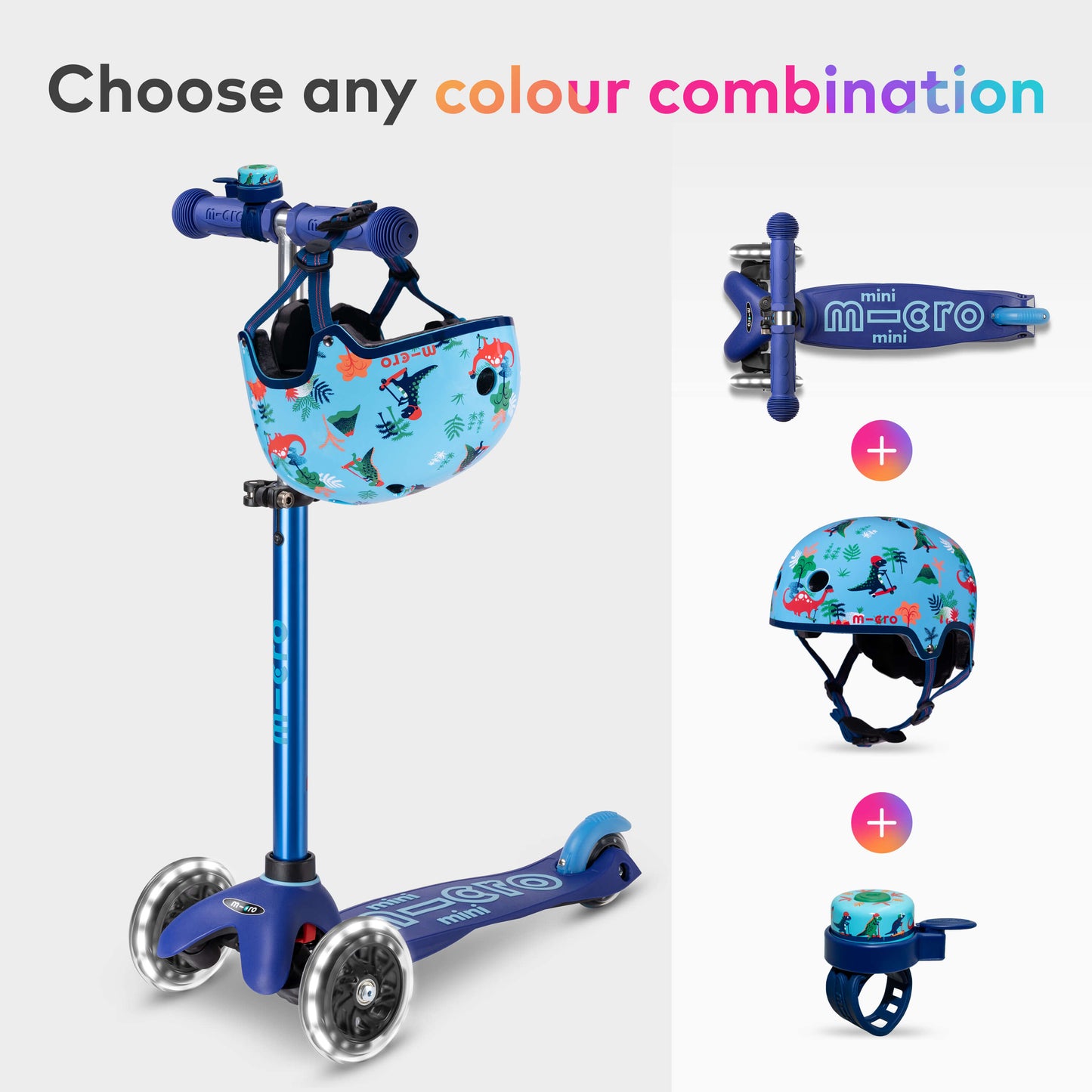 Ready to Roll Starter Bundle: Mini Micro Deluxe LED, Bell and Helmet