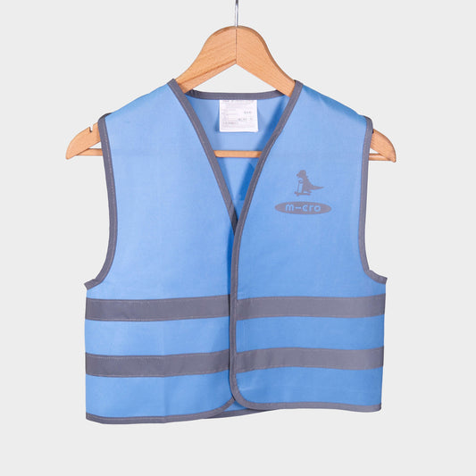 High visibility scooter safety vest: Blue Dino Print