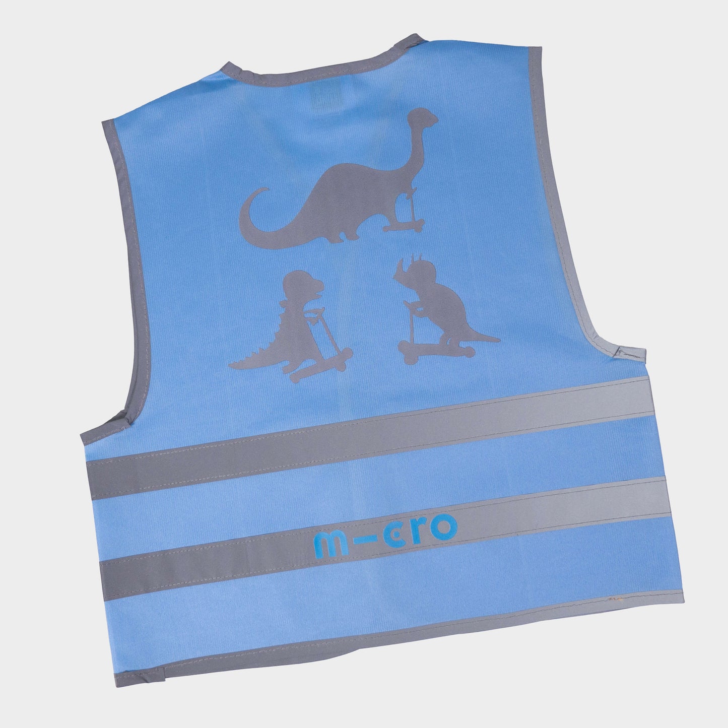 High visibility scooter safety vest: Blue Dino Print