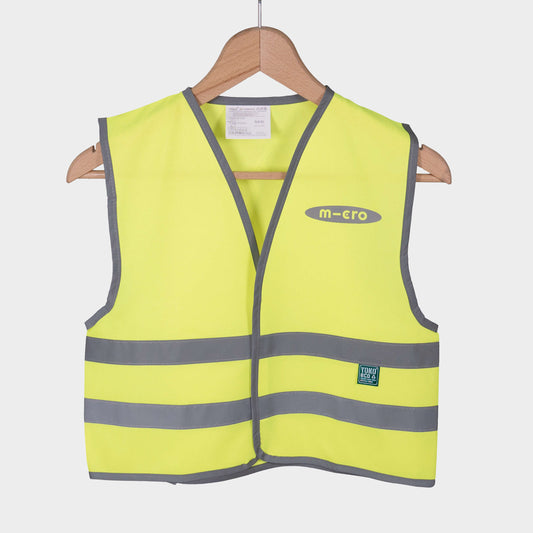 High visibility scooter safety vest: Yellow Vehicle Print