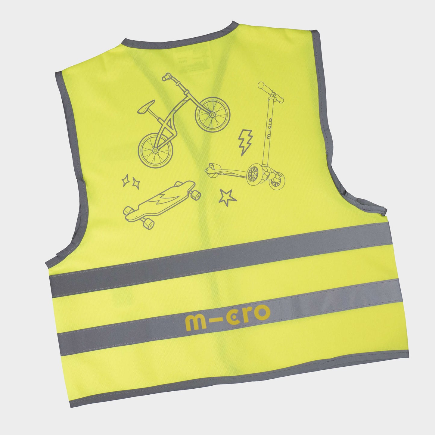 High visibility scooter safety vest: Yellow Vehicle Print