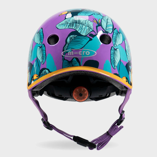 Printed Helmet for Bikes and Scooters: Toucan Purple