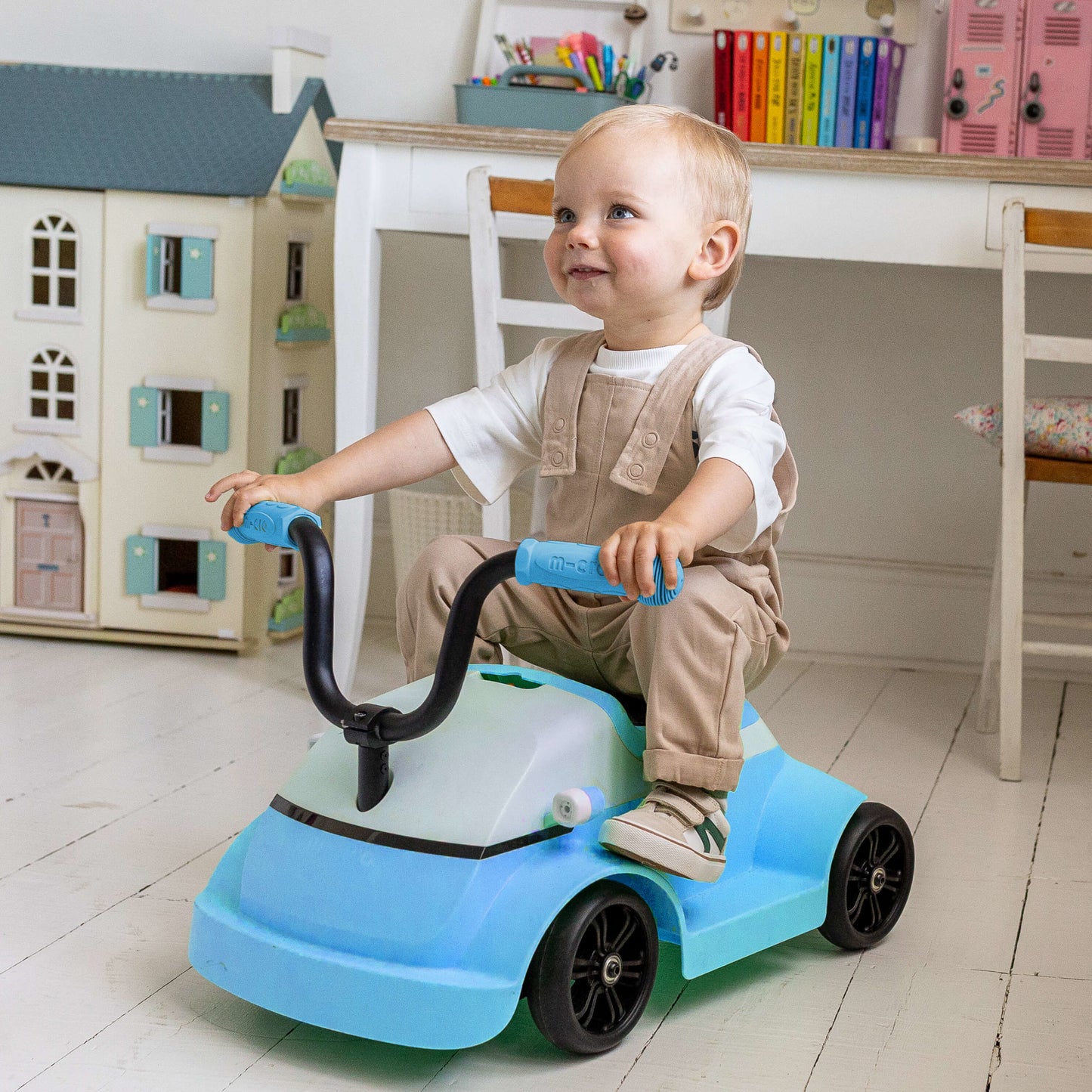 Mini Microlino Ride-On Car-: Blue
