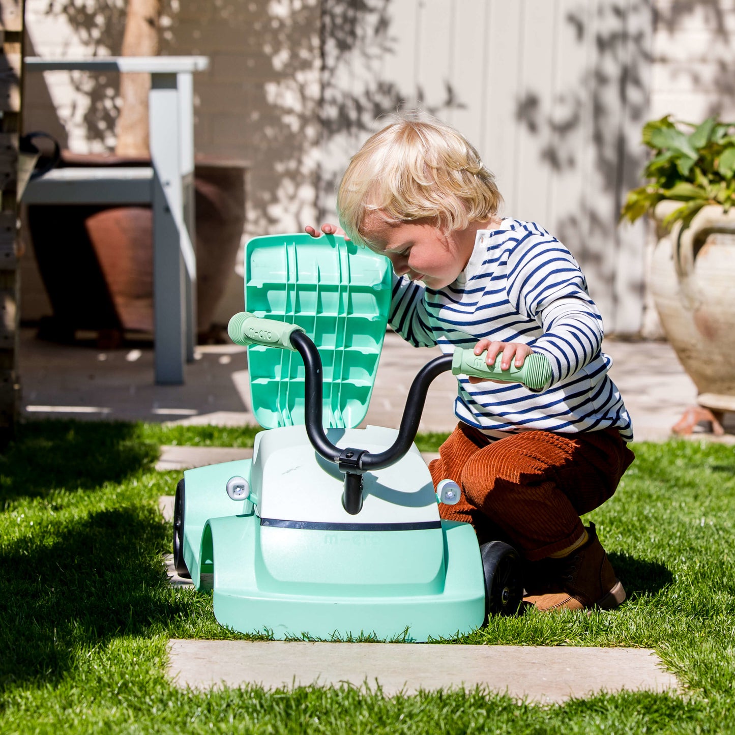 Mini Microlino Ride-On Car-: Mint Green