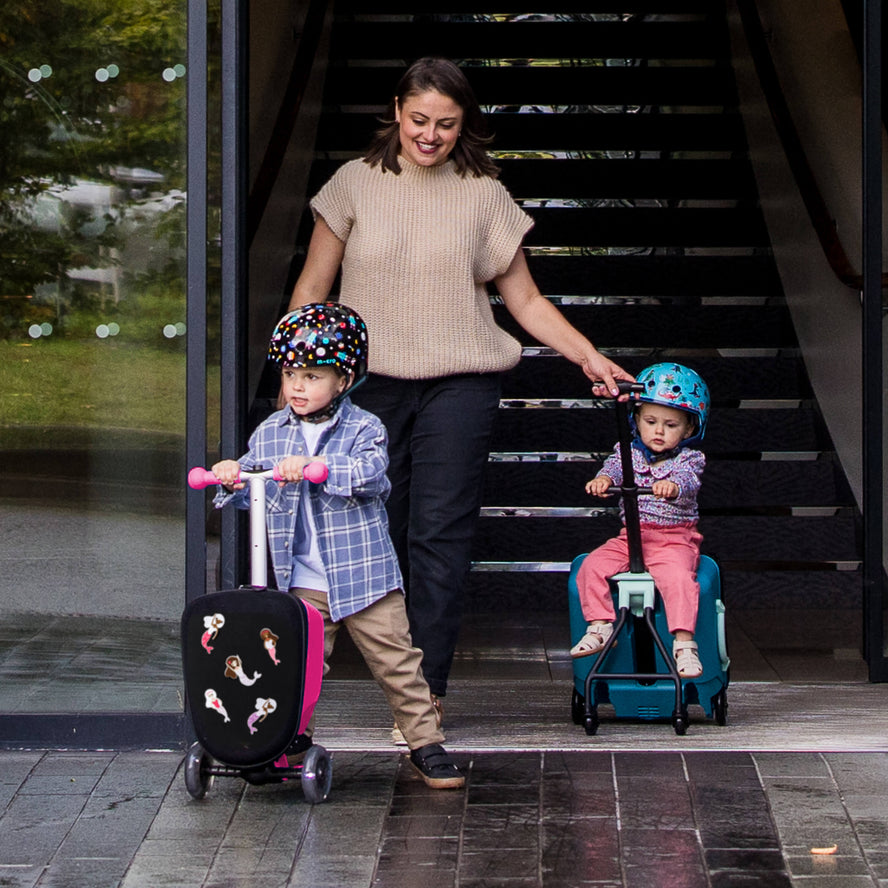 Mini Micro LED Luggage. Kids' Suitcase Scooter for Travel