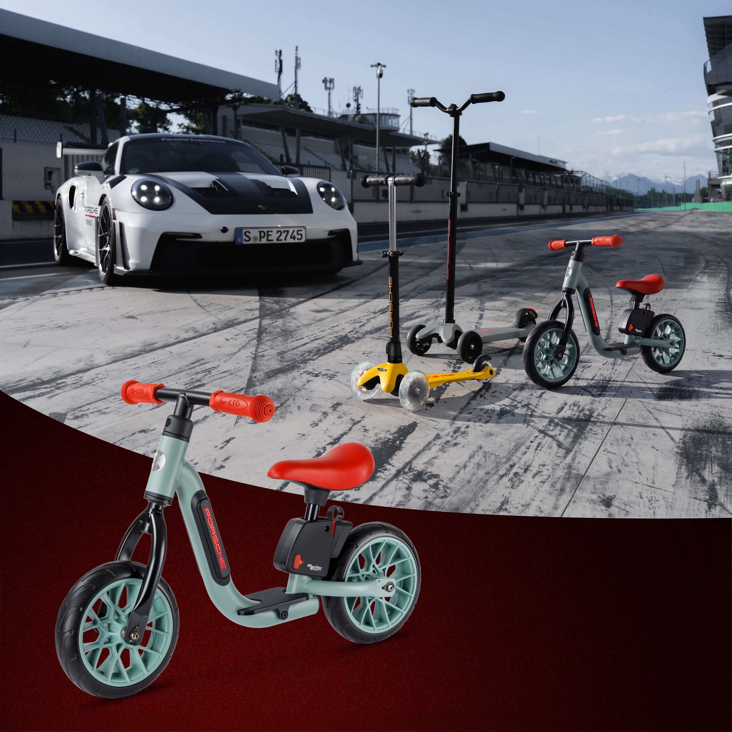 Micro Smart Balance Bike Porsche Edition: Metallic Green