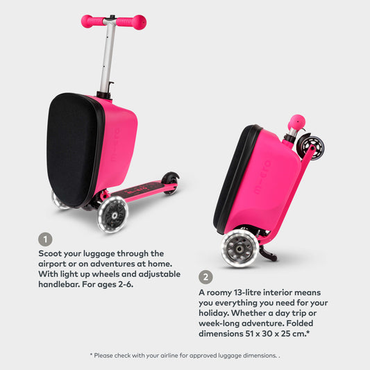 Mini Micro LED Luggage: Pink