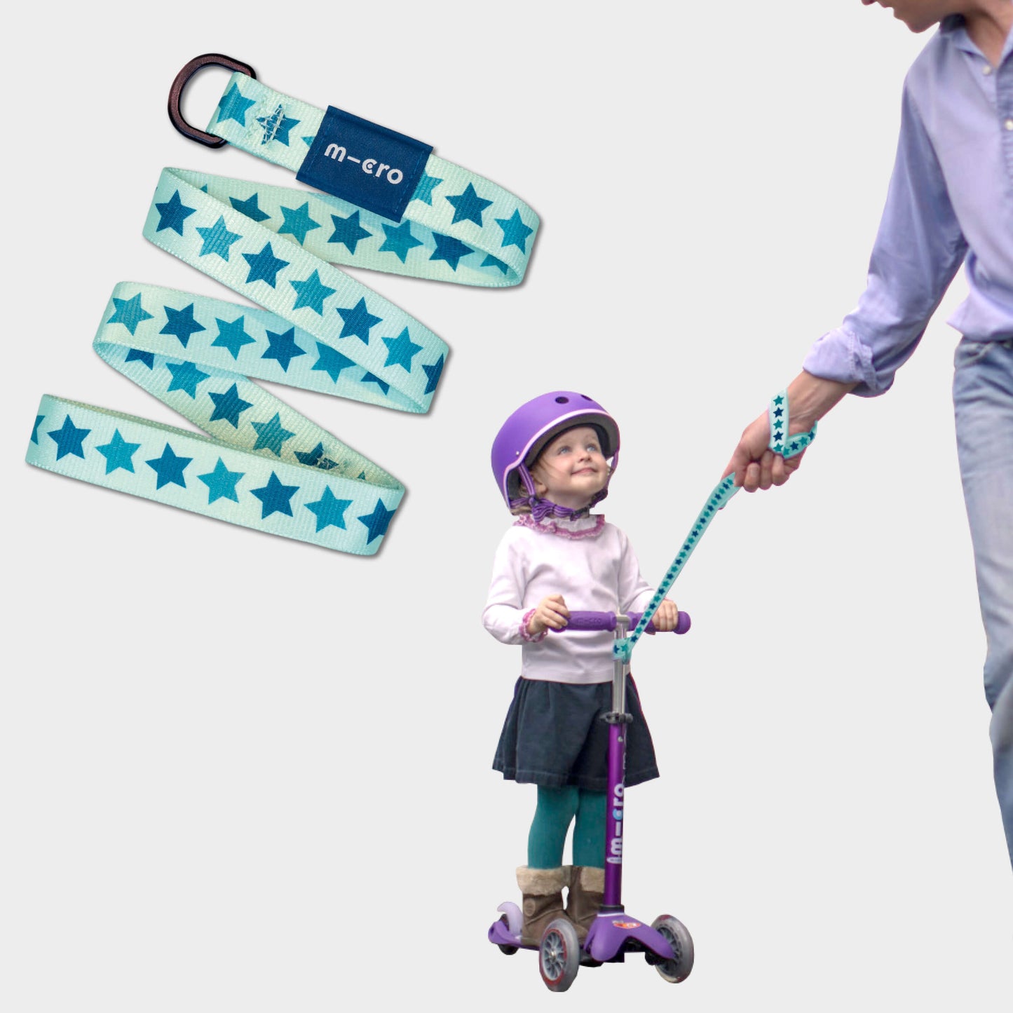 My First Scooter Set Aqua Star: Helmet, Bell and Pull&Carry