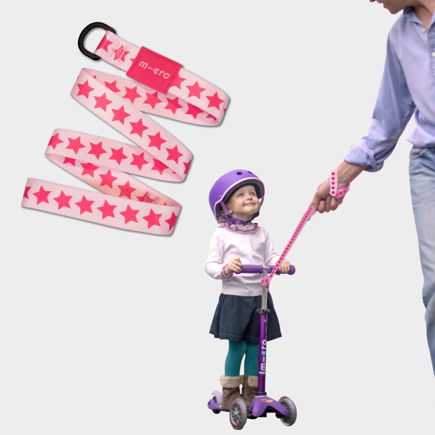 My First Scooter Set Pink Star: Helmet, Bell and Pull&Carry