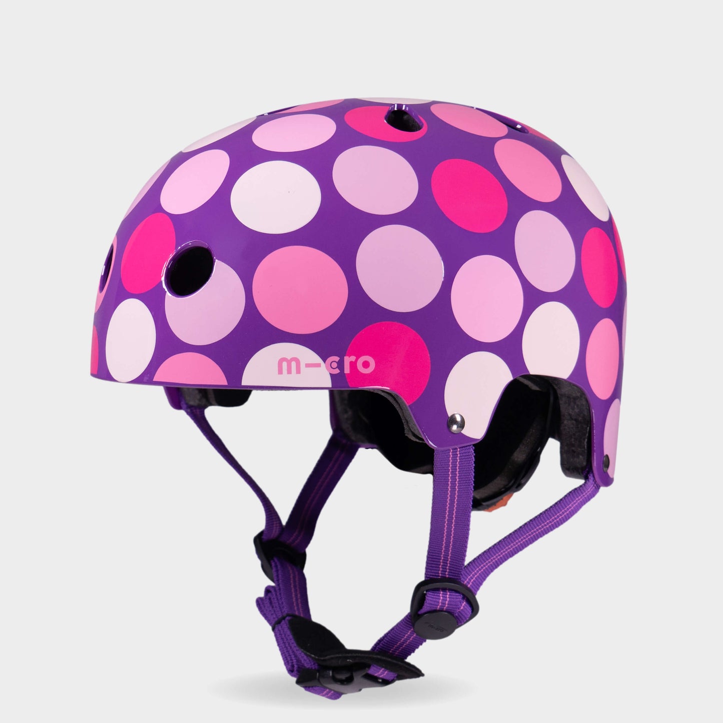 Printed Helmet for Bikes and Scooters: Purple Dot
