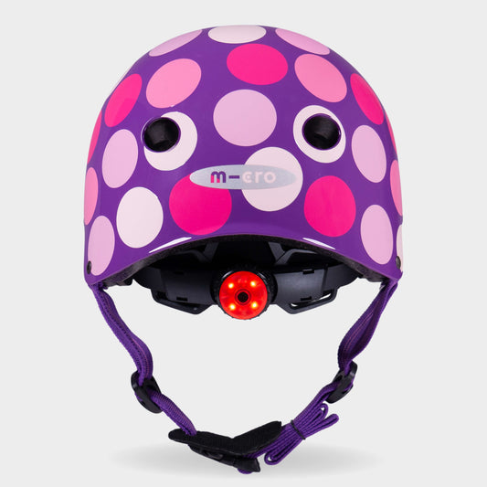 Printed Helmet for Bikes and Scooters: Purple Dot