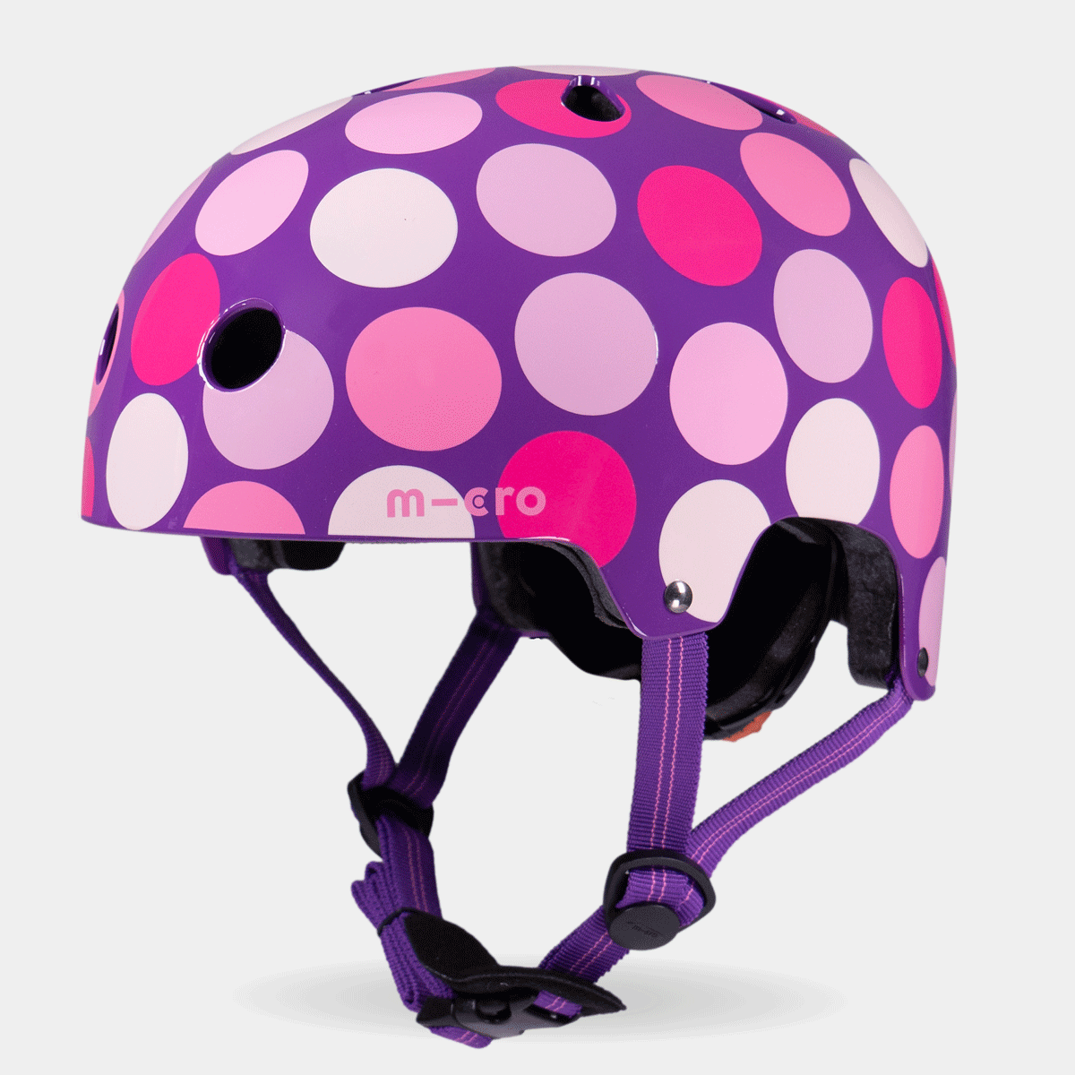 Printed Helmet for Bikes and Scooters: Purple Dot