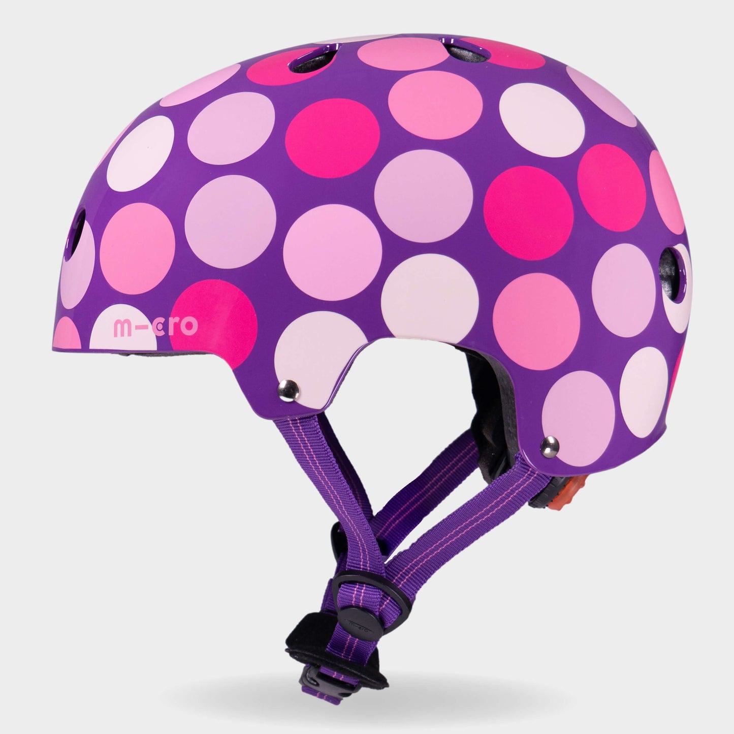 Printed Helmet for Bikes and Scooters: Purple Dot