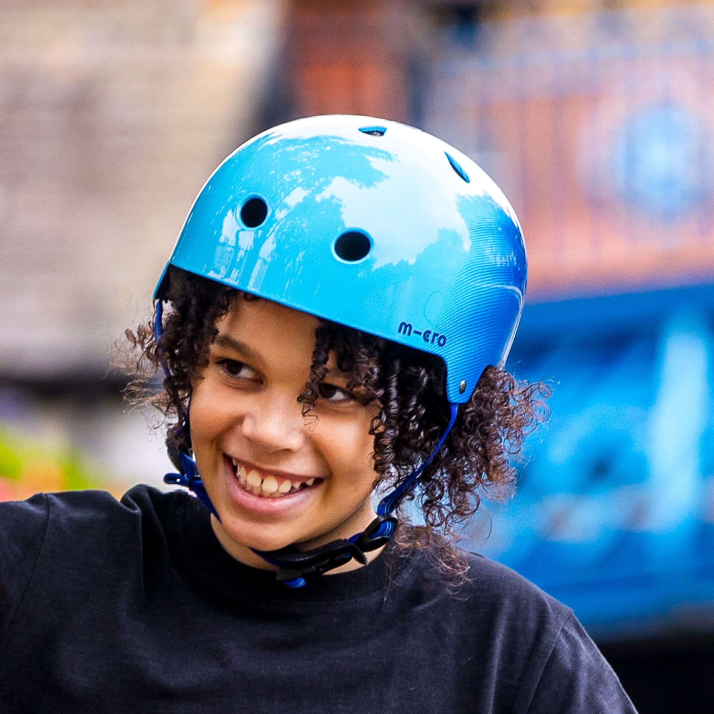 Printed Helmet for Bike and Scooters: Ombre Blue