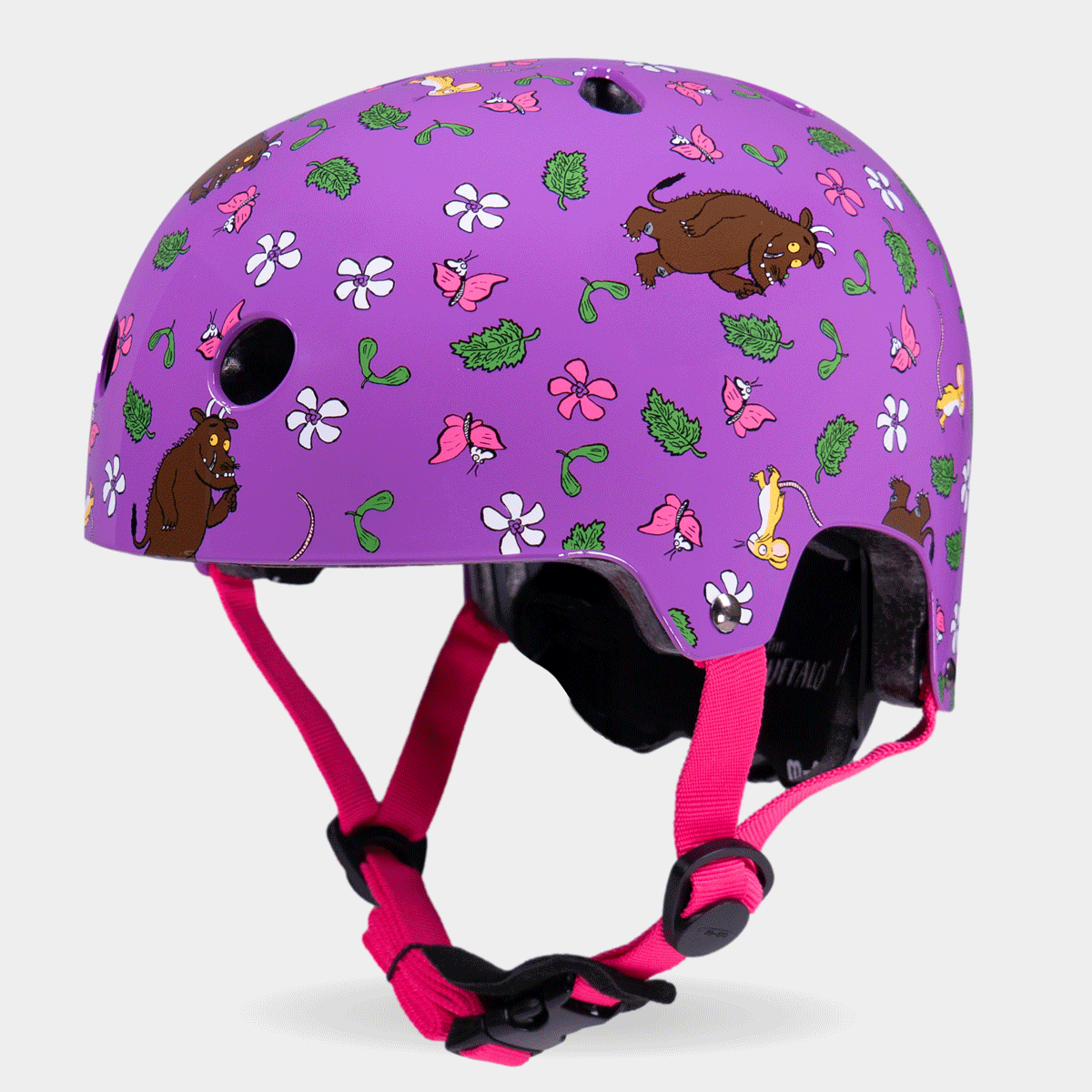 Printed Helmets for Bikes and Scooters: Gruffalo Purple