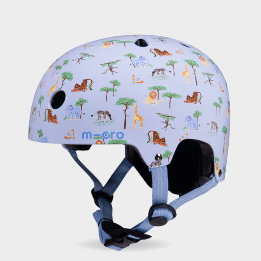 Printed Helmet For Bike and Scooters: Blue Safari