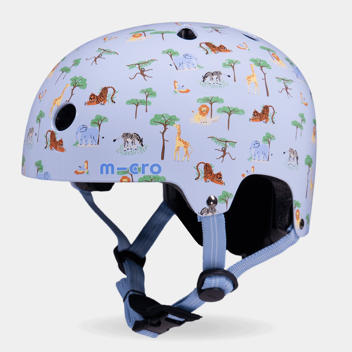 Printed Helmet For Bike and Scooters: Blue Safari