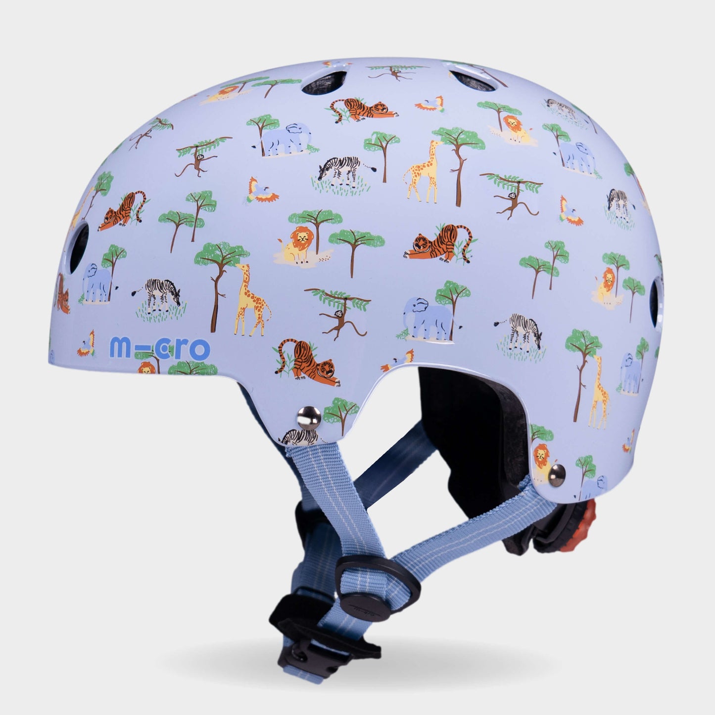 Printed Helmet For Bike and Scooters: Blue Safari
