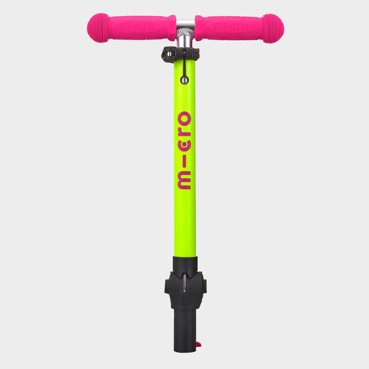 Mini Micro Foldable Handle Bar: Neon Yellow/Pink