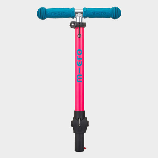 Mini Micro Foldable Handle Bar: Neon Pink/Aqua