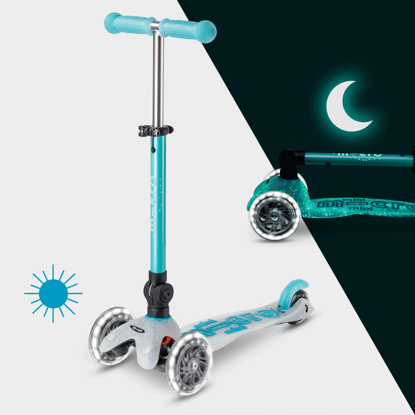 Mini Micro Foldable Orion LED Scooter: Blue