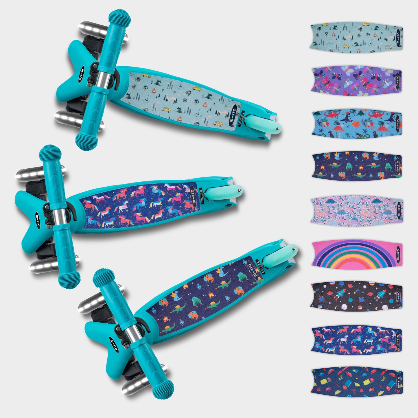 Signature Prints Mini Micro Foldable LED Scooter: Aqua