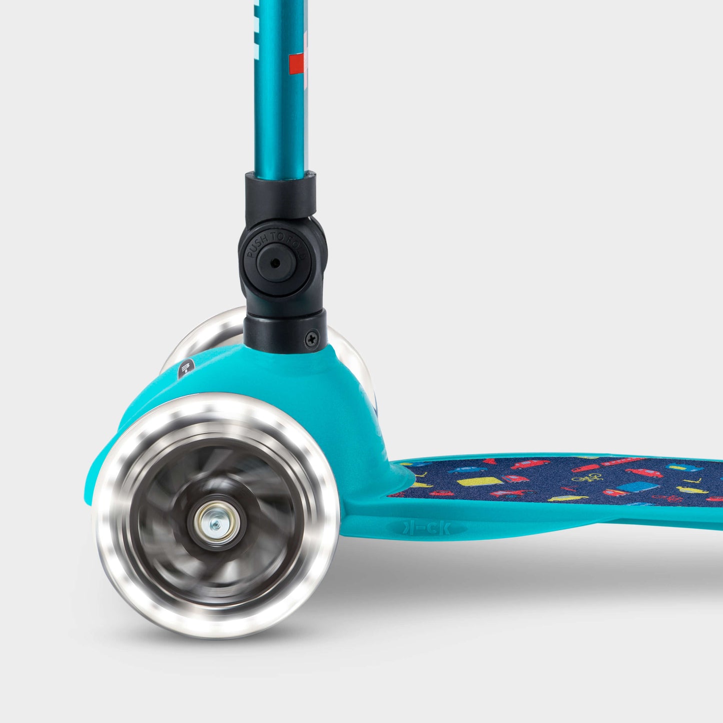 Signature Prints Mini Micro Foldable LED Scooter: Aqua