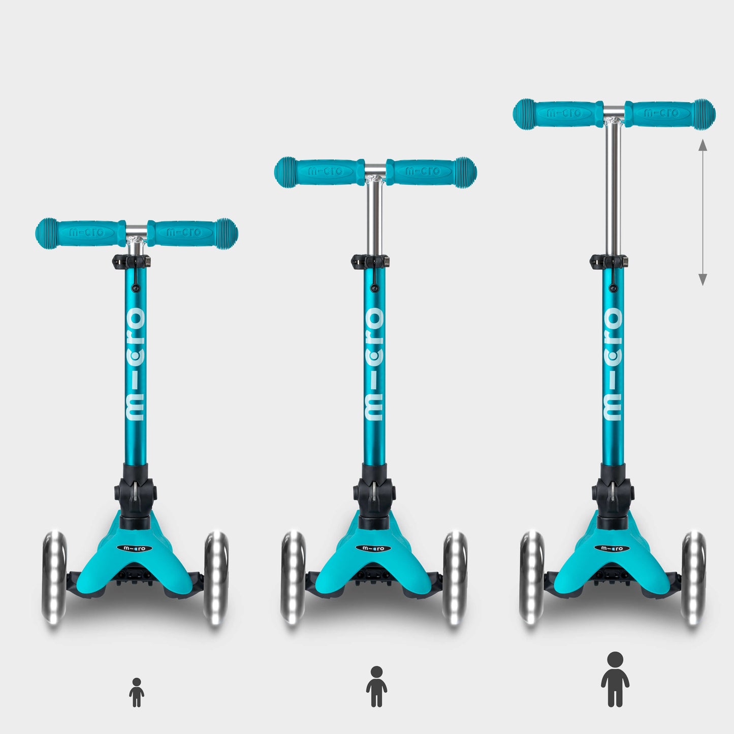 Signature Prints Mini Micro Foldable LED Scooter: Aqua
