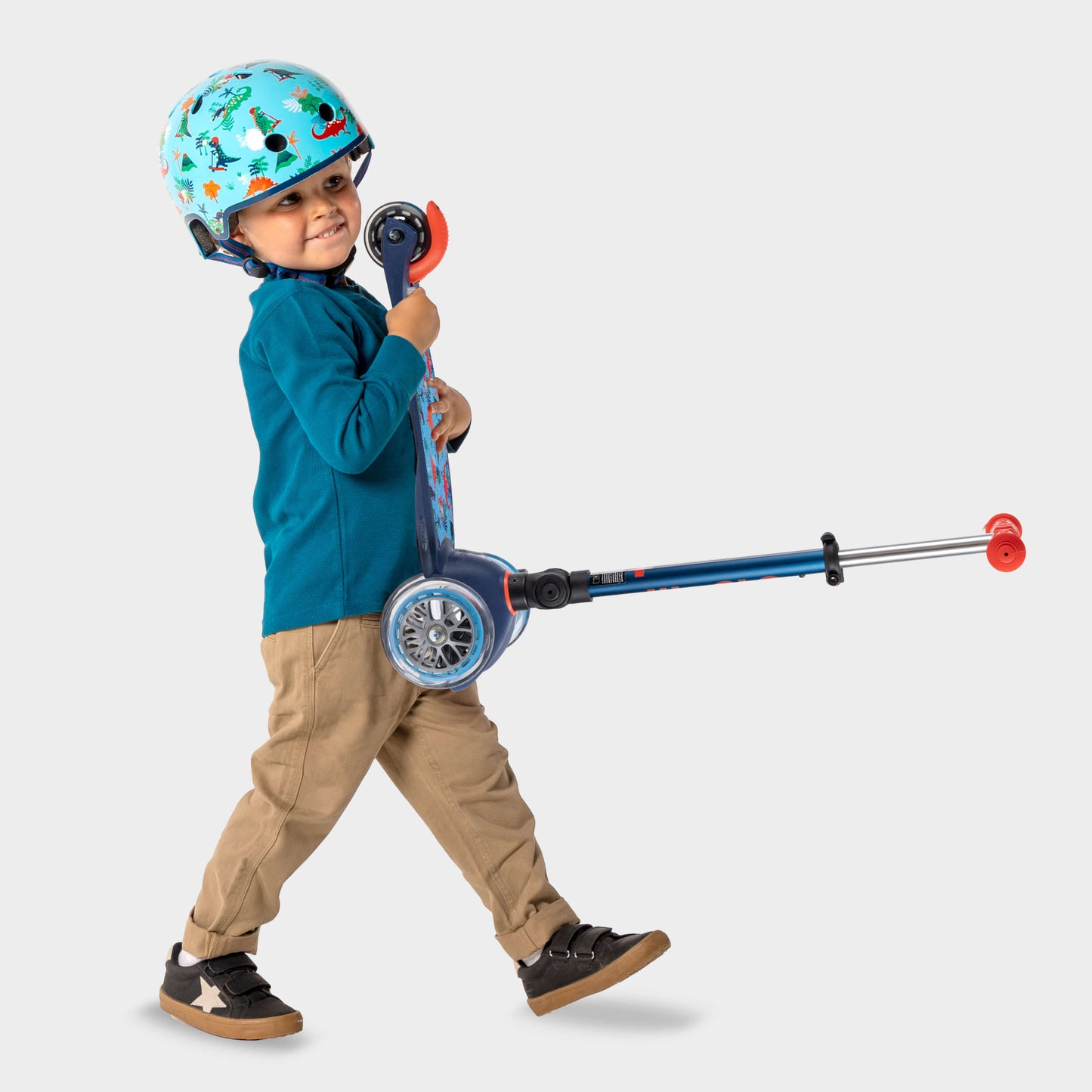 Signature Prints Mini Micro Foldable LED Scooter: Navy