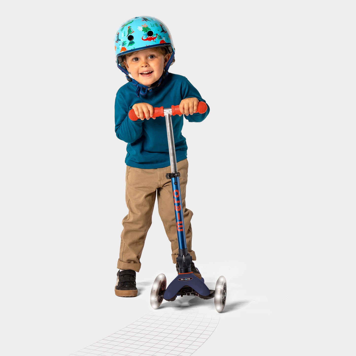 Signature Prints Mini Micro Foldable LED Scooter: Navy