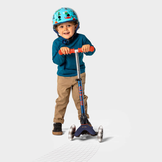 Signature Prints Mini Micro Foldable LED Scooter: Navy