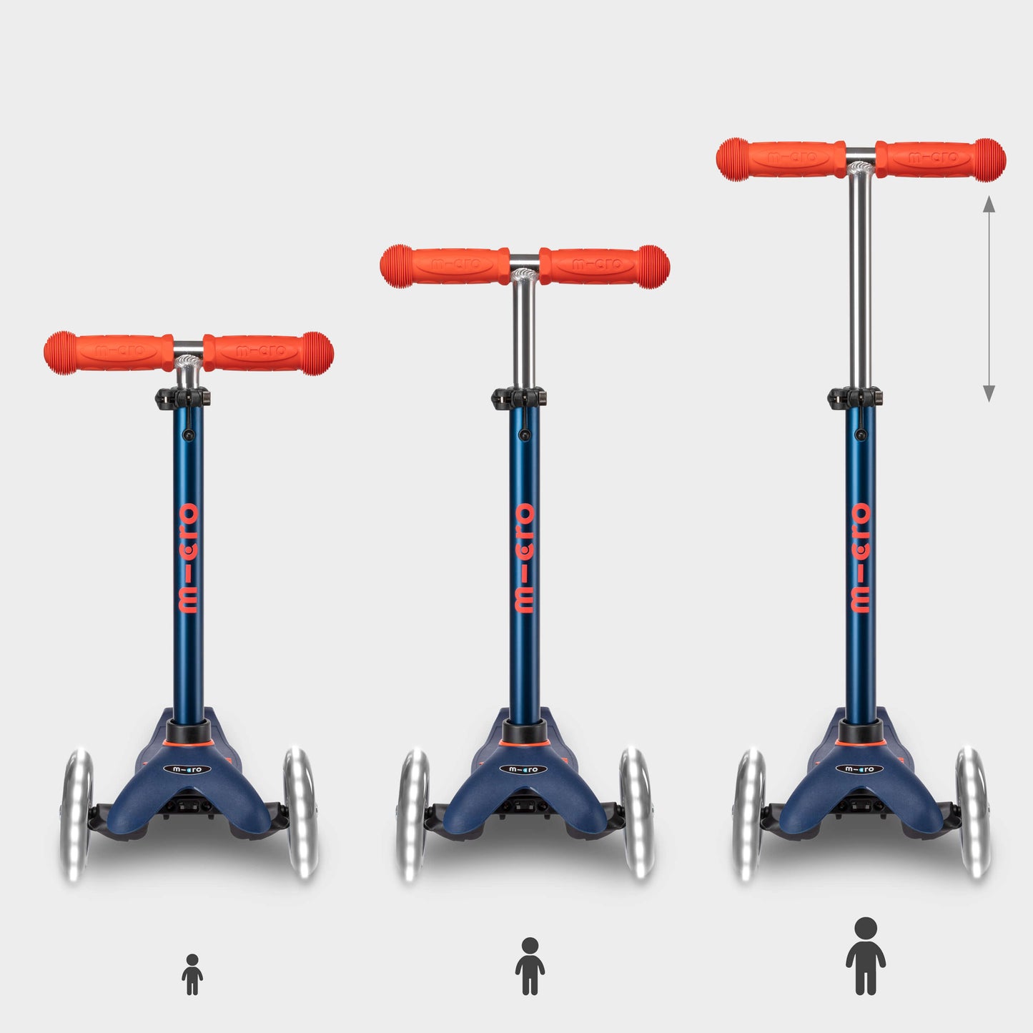 Signature Prints Mini Micro Foldable LED Scooter: Navy