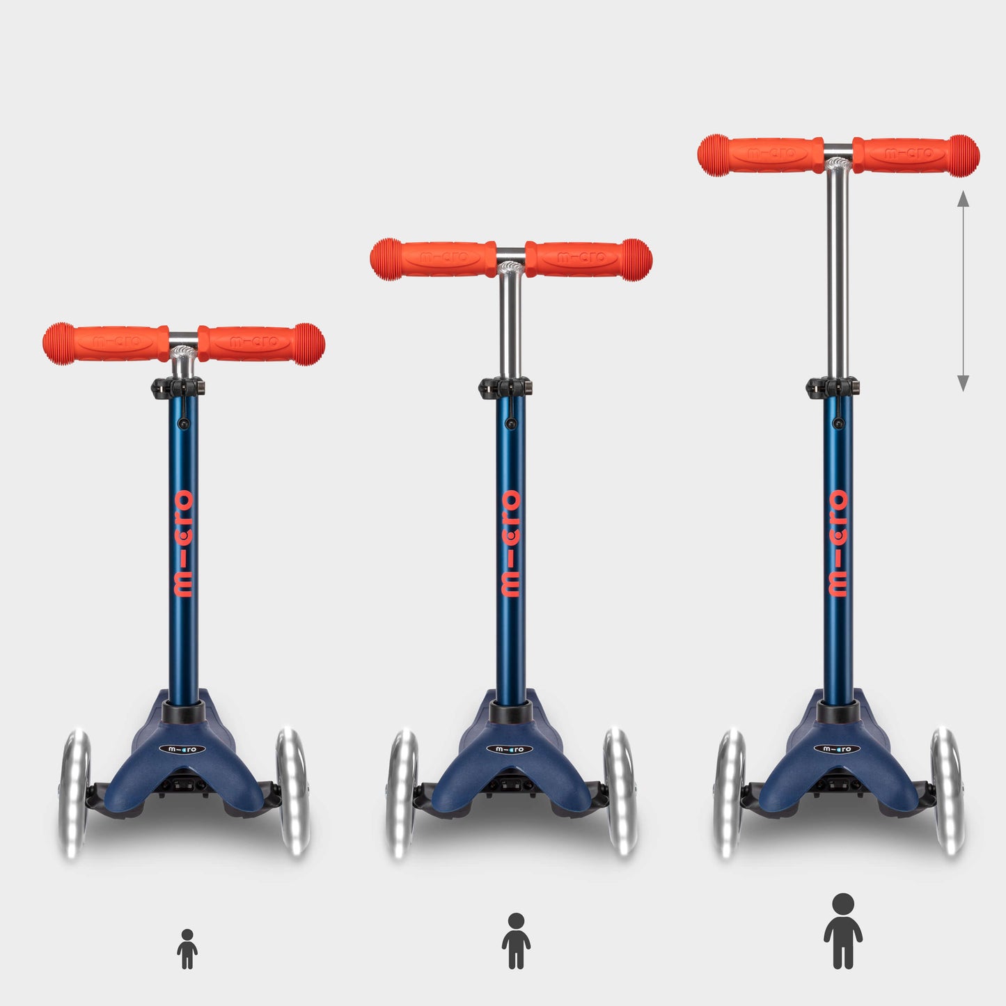 Signature Prints Mini Micro Foldable LED Scooter: Navy