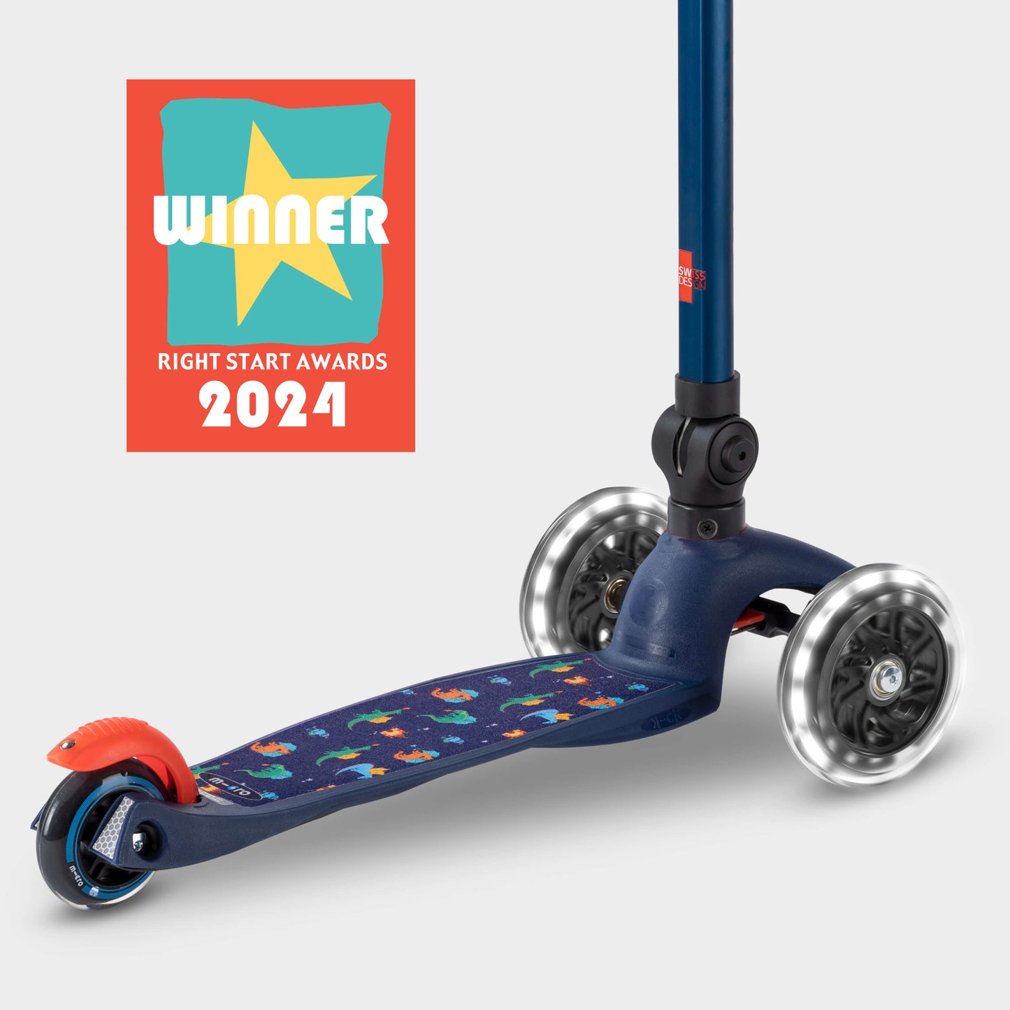 Signature Prints Mini Micro Foldable LED Scooter: Navy
