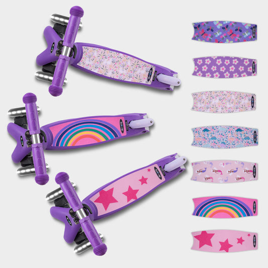Signature Prints Mini Micro Foldable LED Scooter: Purple