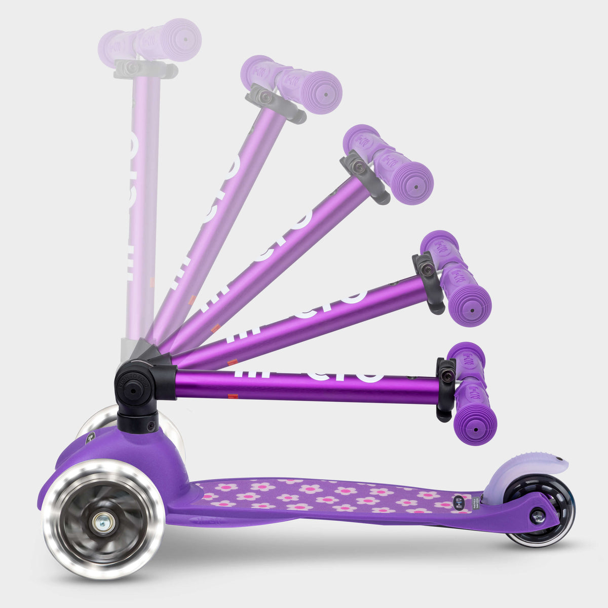 Signature Prints Mini Micro Foldable LED Scooter: Purple