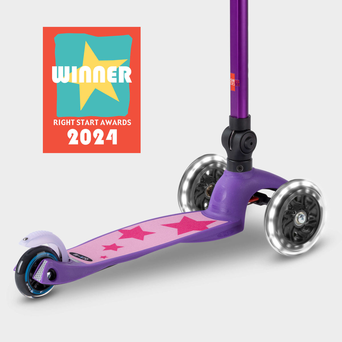 Signature Prints Mini Micro Foldable LED Scooter: Purple