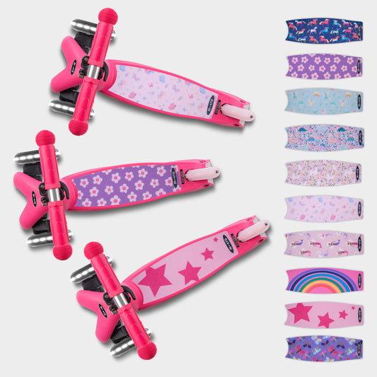 Signature Prints Mini Micro Foldable LED Scooter: Pink