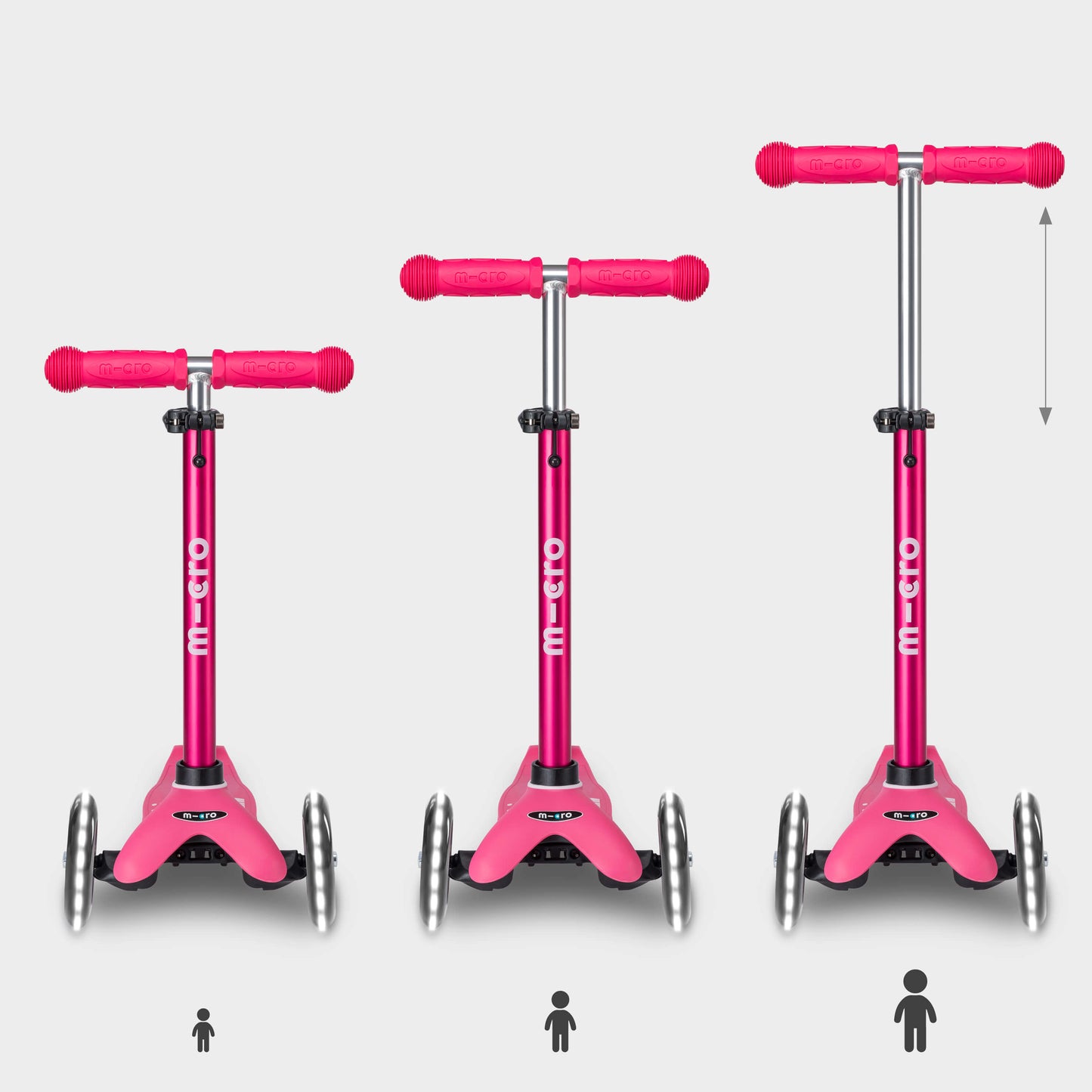 Signature Prints Mini Micro Foldable LED Scooter: Pink