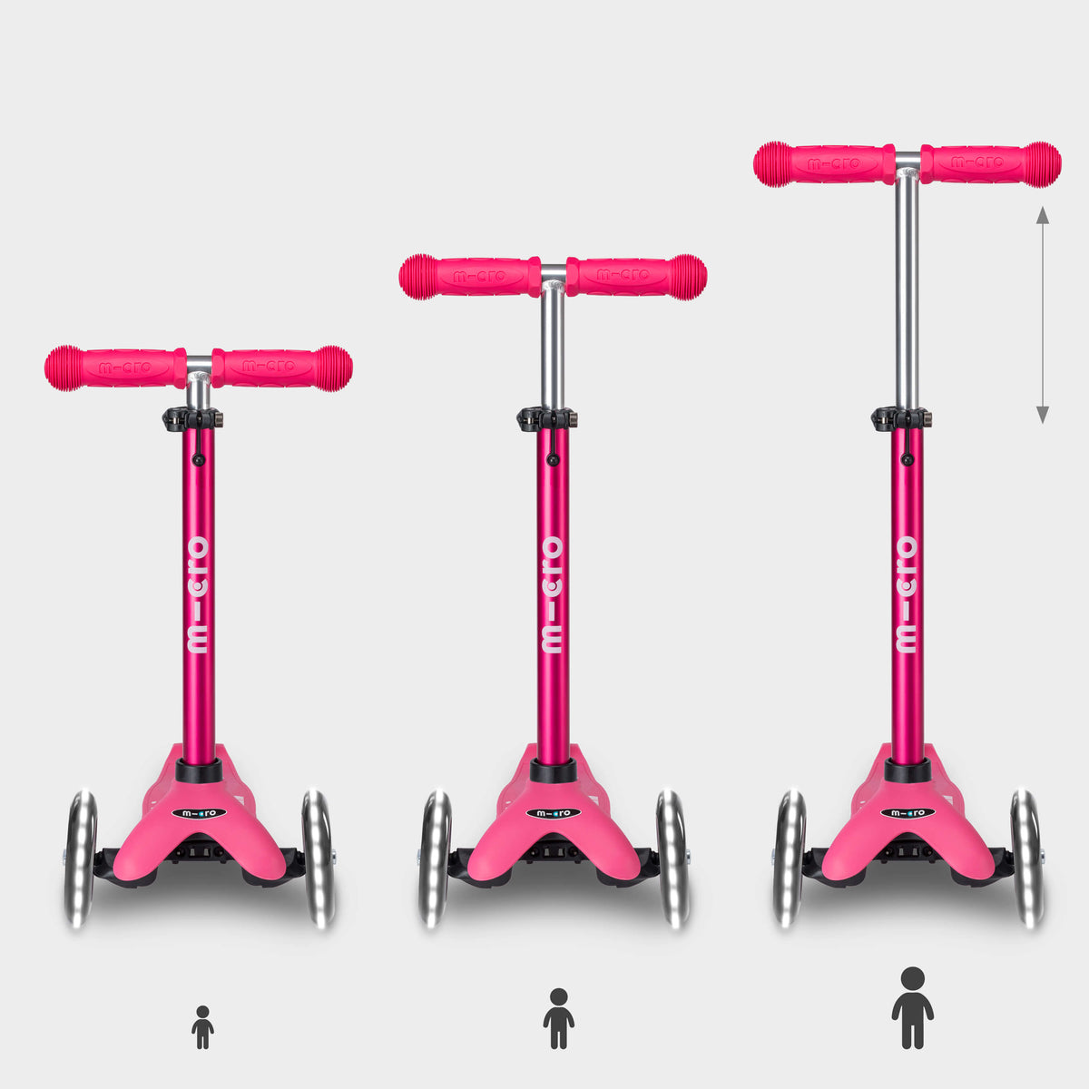Signature Prints Mini Micro Foldable LED Scooter: Pink