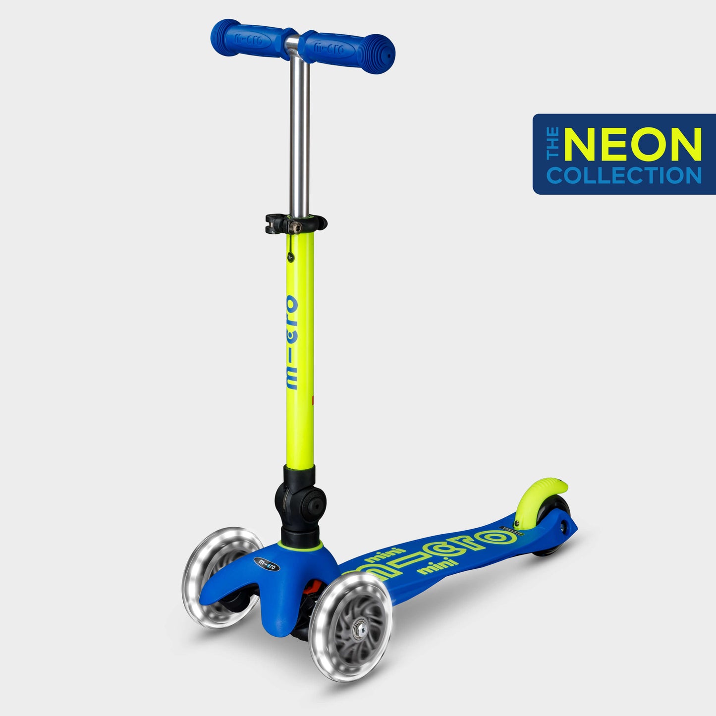 Mini Micro Foldable LED: Neon Yellow / Blue