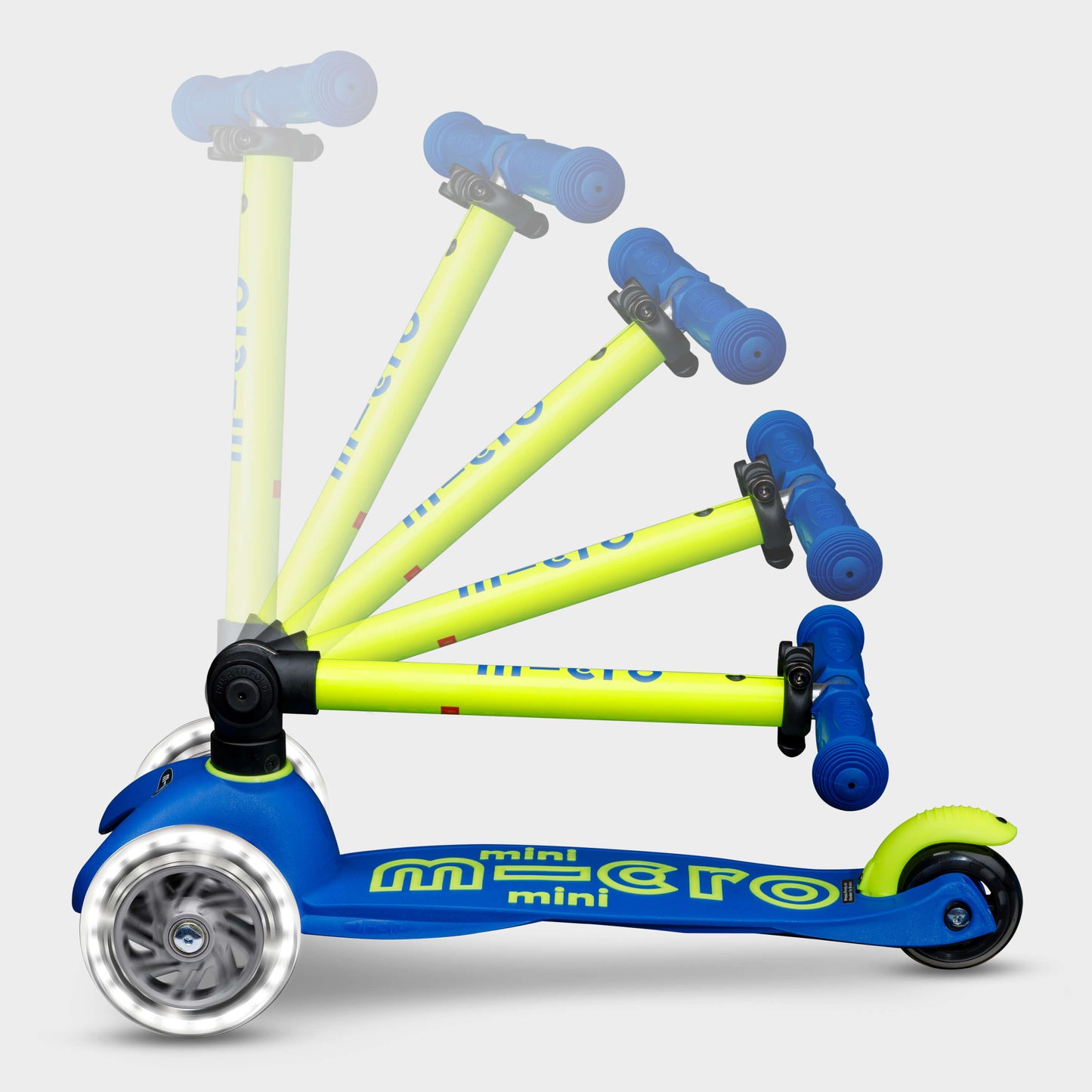 Mini Micro Foldable LED: Neon Yellow / Blue